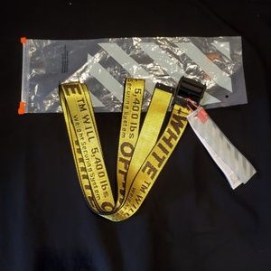 Yellow off white belt with receipt